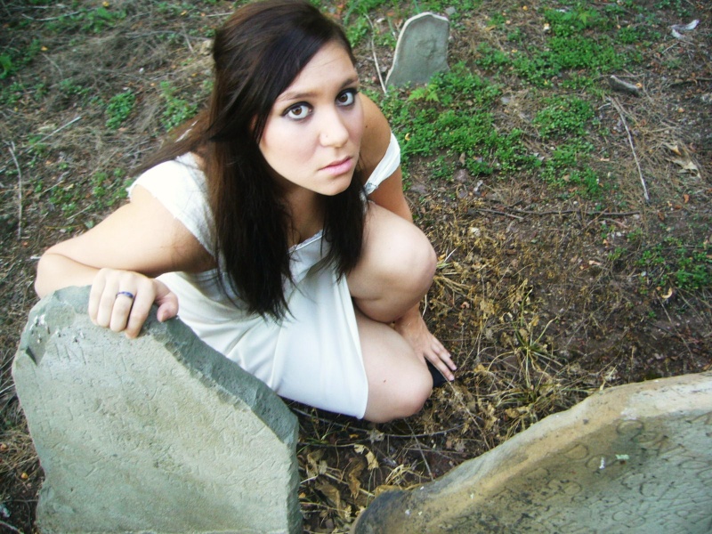Female model photo shoot of Melissa_Jean in Graveyard. New York State.