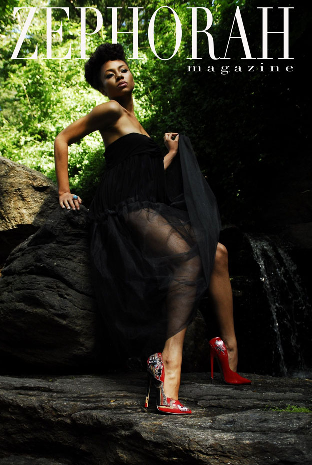 Female model photo shoot of Zephorah in central park, hair styled by Hair by J, wardrobe styled by Mr John Ashford, makeup by MUA by B