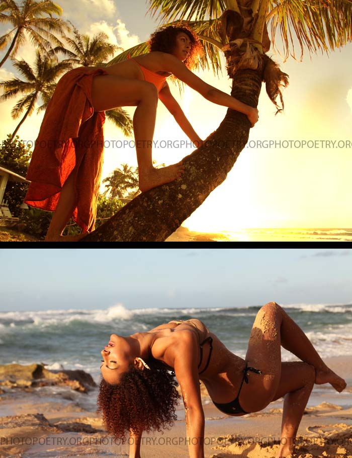Female model photo shoot of Tiana Quinn DeBell in sunset beach