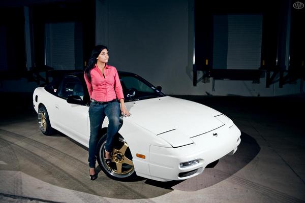 Female model photo shoot of Jacquelyn S in S13 240SX