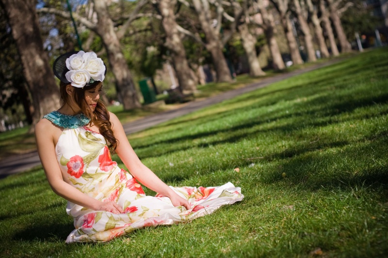 Female model photo shoot of Stesha Ho in Carlton Gardens, Melbourne