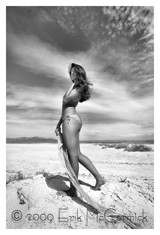 Female model photo shoot of Kim Bebon by Erik McCormick in Salt Flats, TX 