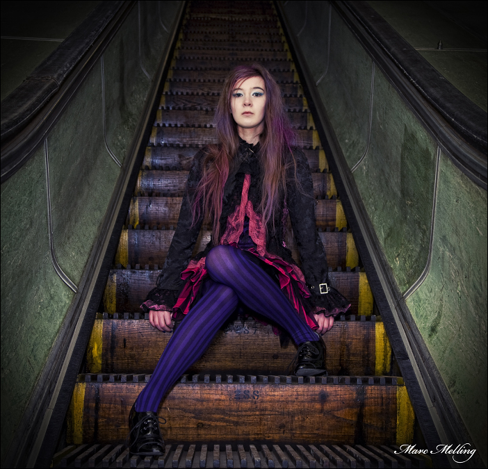 Female model photo shoot of Cygnett by Marc Melling in Tyne Pedestrian Tunnel