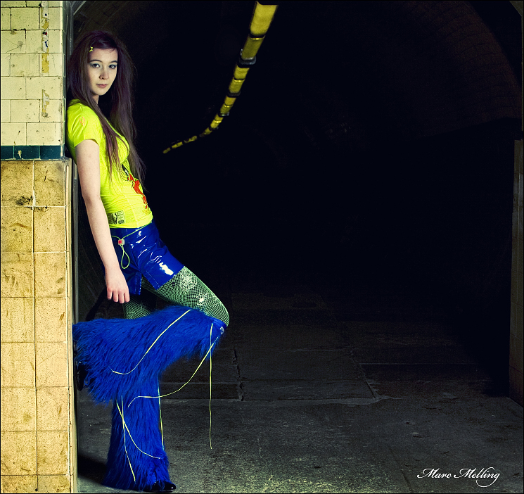 Female model photo shoot of Cygnett by Marc Melling in Tyne Pedestrian Tunnel