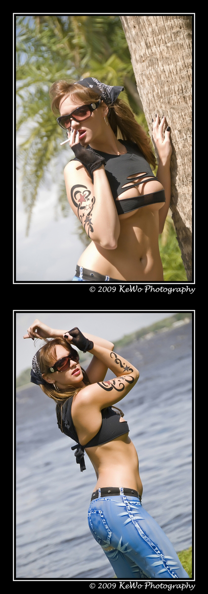Male and Female model photo shoot of KeWo Photography and Alyssa Sokolewicz in Lake Tarpon, Florida, body painted by Cat Camp