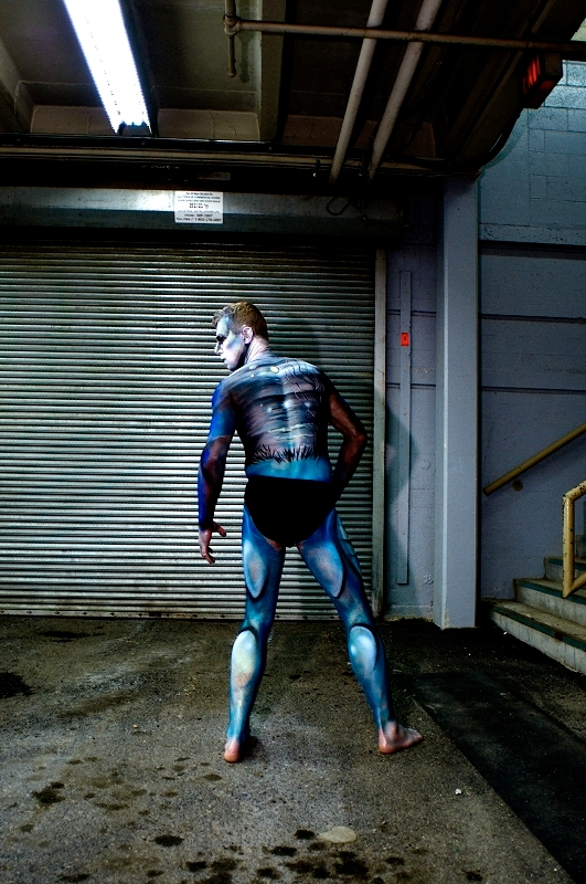 Male model photo shoot of Andrew6000 by Trevor Alan Yee, body painted by Gaelle Mouster