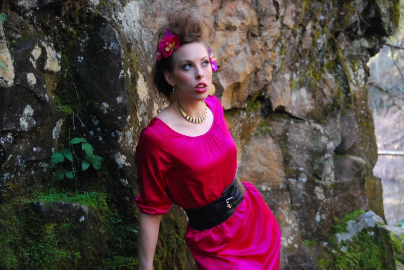 Female model photo shoot of Maulie Mae Waza in Silver Falls Oregon, hair styled by Julie Ruckman