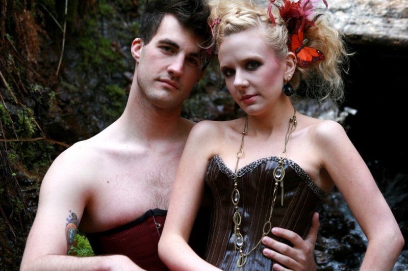Male and Female model photo shoot of Hahns, Daniel Richter and Miss Lyndsie by Jazer in Silver Falls State Park, hair styled by Lucent Hair