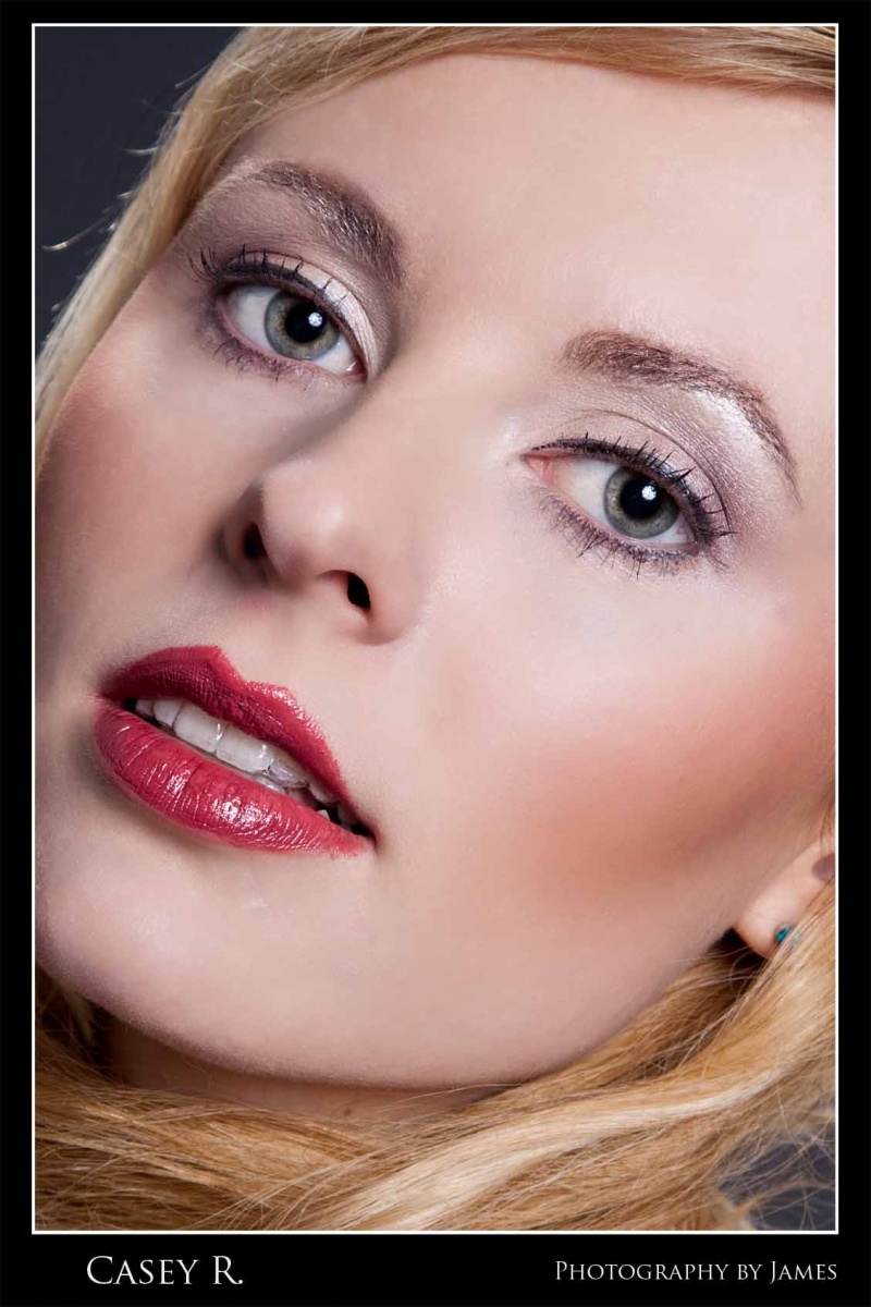 Female model photo shoot of Casey Roucher by Photography by James, makeup by JP Makeup Artistry