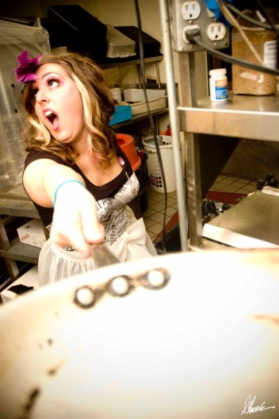 Female model photo shoot of Krysta Youngs in El Kitchen @ Johnny D's