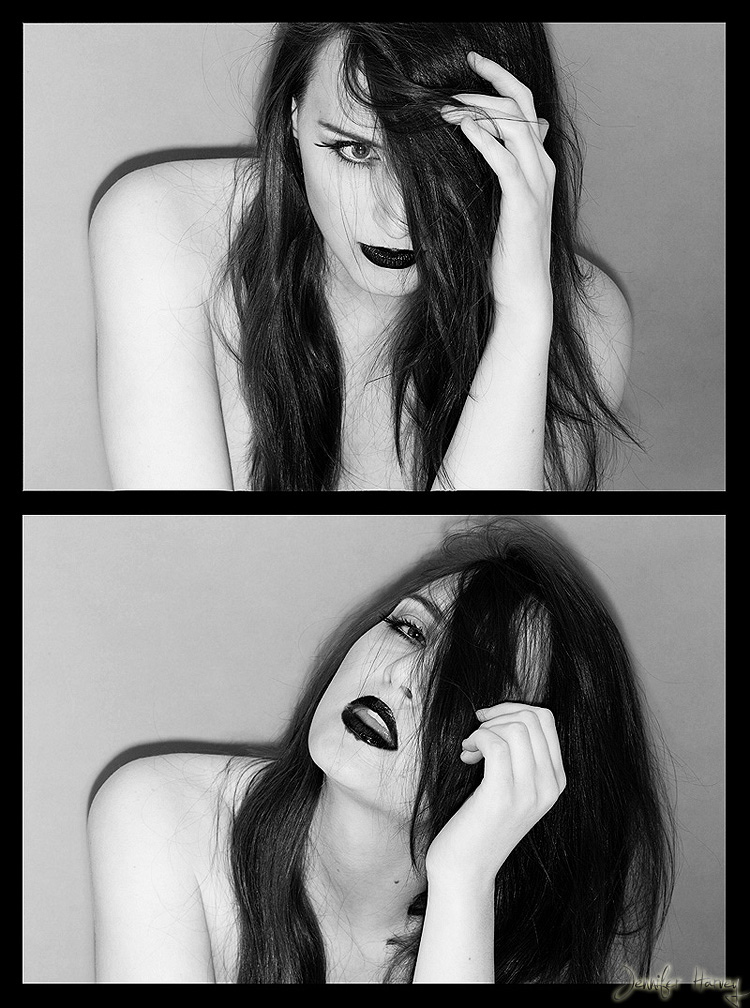 Female model photo shoot of O R I A N A by Jennifer Harvey in Jennifer Harvey Studio, makeup by Camillyon Cosmetix