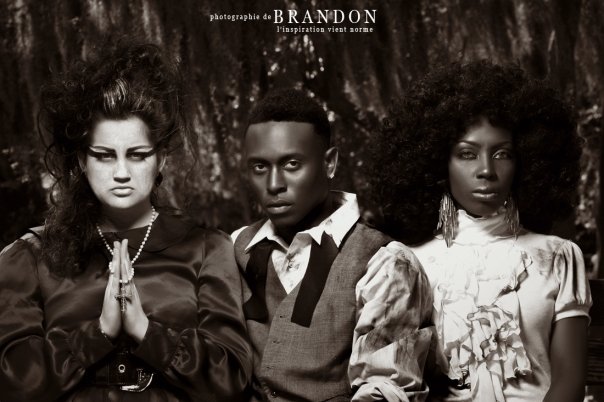 Female and Male model photo shoot of Krista Marie aka Kma, Ava P, Rashad Marcell and Breanne Michelle by Brandon Zackery Imagery in The Thriller of Fashion-Savannah GA, makeup by Krista Marie aka Kma and Aeyes Beauty Surprise, clothing designed by Cyre Marie