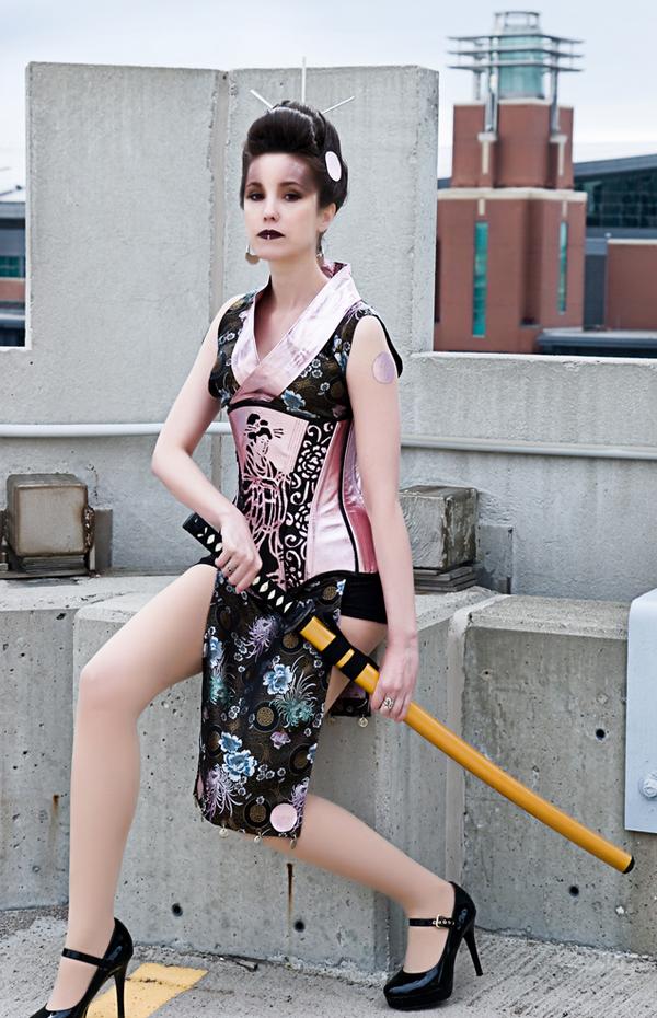 Female model photo shoot of T R Mitchell in Columbus, OH, clothing designed by Wilde Hunt Corsetry