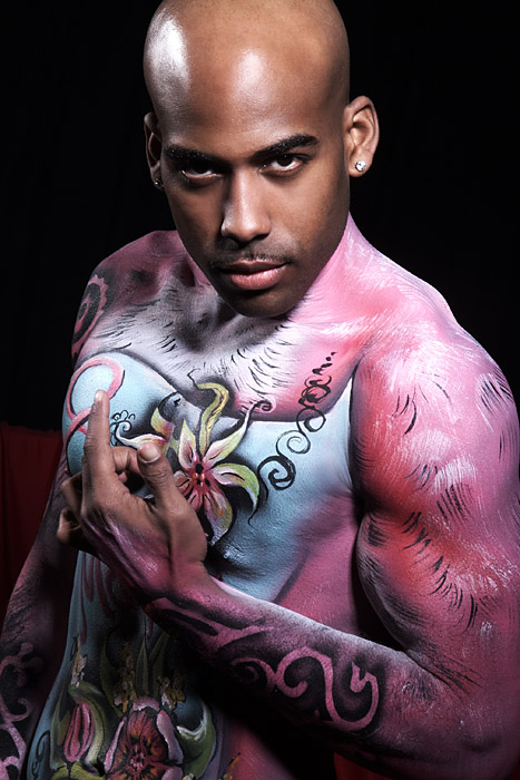 Male model photo shoot of Antonio Cruz, body painted by Anastasia Durasova