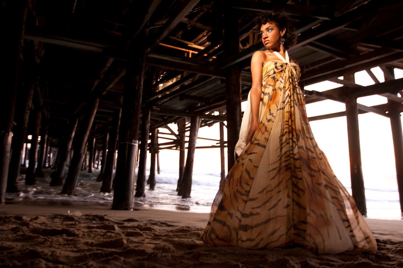 Female model photo shoot of Amber DyShelle by Patrick Pike Films in Santa Monica Pier, makeup by natalie eaton