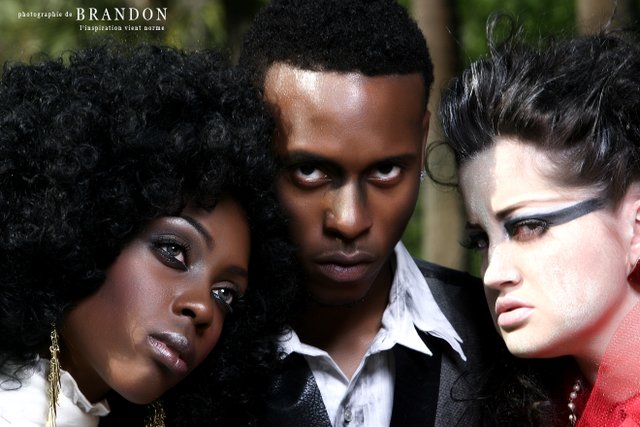 Female and Male model photo shoot of Krista Marie aka Kma, Rashad Marcell, Ava P and Breanne Michelle by Brandon Zackery Imagery in male model is Rashad, makeup by Krista Marie aka Kma and Aeyes Beauty Surprise, clothing designed by Cyre Marie