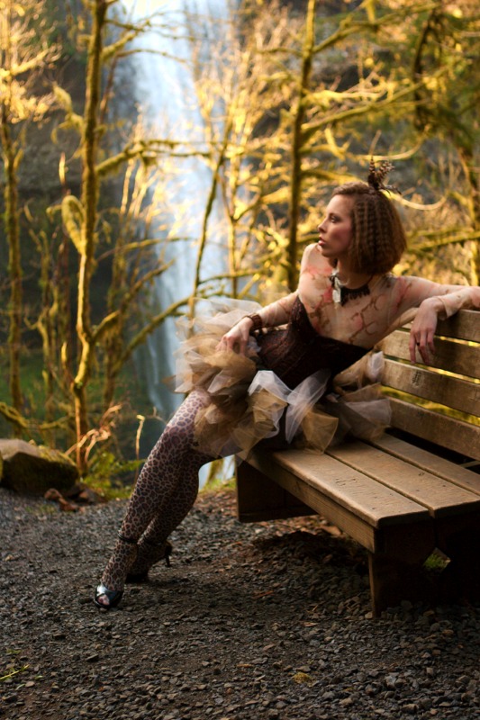 Female model photo shoot of Maulie Mae Waza by Charles Prince in Silver Falls, Oregon, makeup by MUAH CiCi 