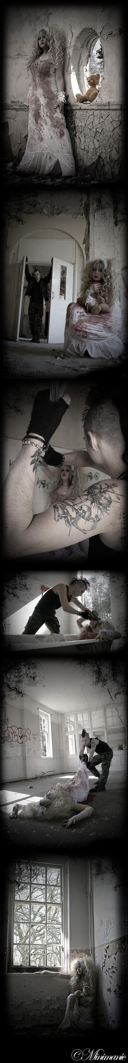 Female and Male model photo shoot of Deadly D0ll and Dani Strange by Minimanic in Severalls Mental Asylum, Colchester