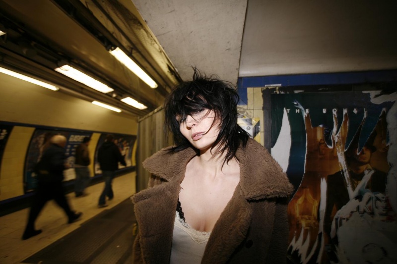 Female model photo shoot of Magda Borowiecka in London Underground
