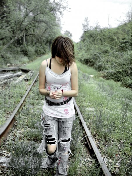Female model photo shoot of Chelsie Hermann by  Vue Complete Image in Railroad Tracks- Charlotte