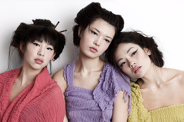 Female model photo shoot of BellaChen, Erica Chiaki and Cindy H, hair styled by Angie Yuan