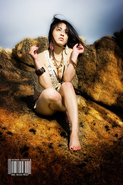 Female model photo shoot of Rizza-Belen Diaz by AGPHOTOGRAPHY in beach
