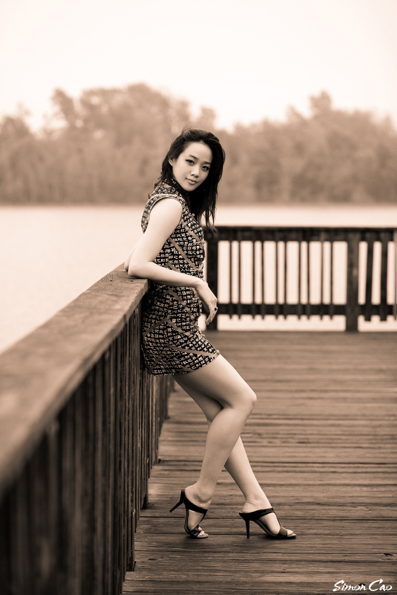 Female model photo shoot of Tiffany Ting Ting Chen by Simon Cao in In a Park in Sugarland, TX