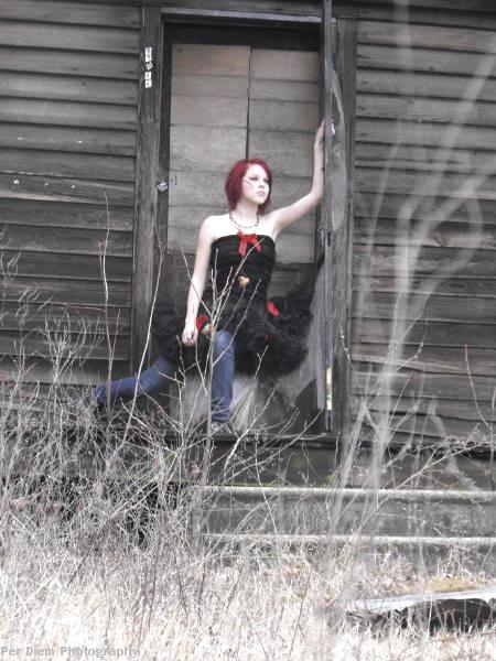 Female model photo shoot of Per Diem Photography in Abandoned House