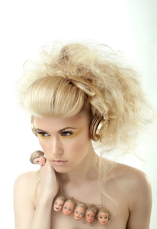 Female model photo shoot of Lili photography in Studio (Fulham), hair styled by Anne Veck, makeup by AMelie ox