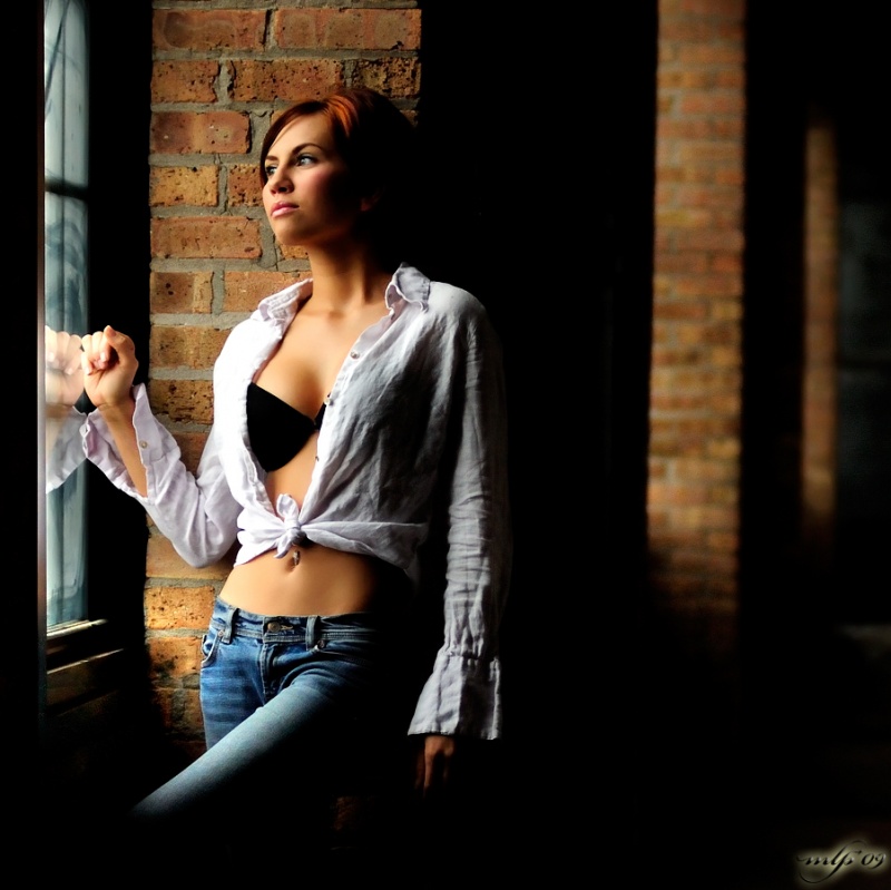 Female model photo shoot of Brianna Rossow in Hide House, Milwaukee, WI 