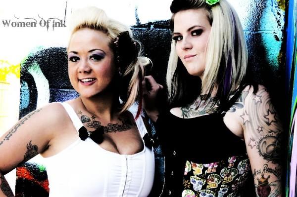 Female model photo shoot of Nyx Sin and MollyCrue by Women of Ink