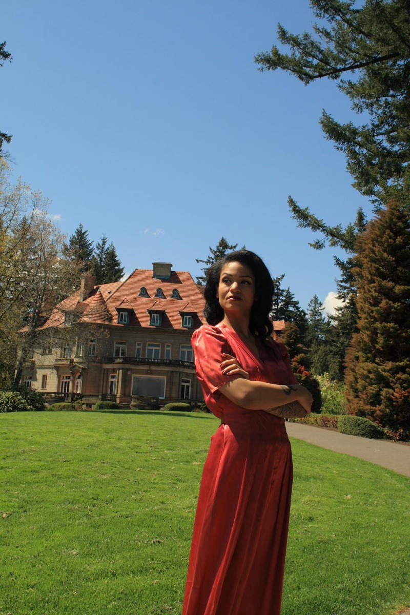 Male and Female model photo shoot of Lil C Photography and Sandria Alexandria in Pittock Mansion