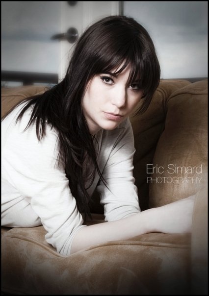 Female model photo shoot of Nicole Leitch in On a brown couch :P