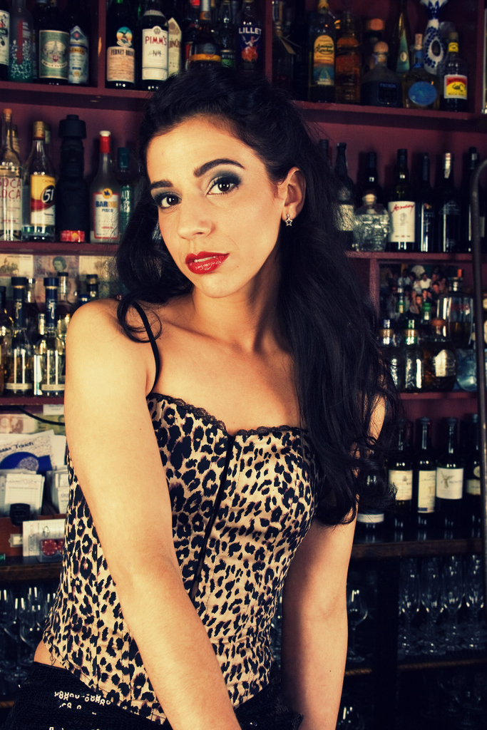 Female model photo shoot of Renee-R in Al's Whisky and Wine Lounge