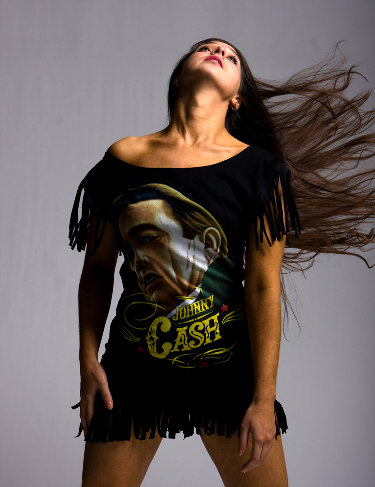 Female model photo shoot of GemTaur by Crescent Moon in Studio, clothing designed by Black Sunshine Clothing