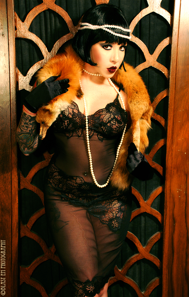 Female model photo shoot of Angie Rabbit by Blast Em Photography in 1920's Miami