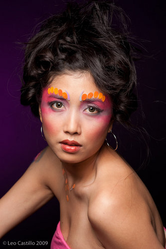 Female model photo shoot of kim dimatulac by LeoCastillo in Imagesmith Studio, makeup by Lhenvil Paneda