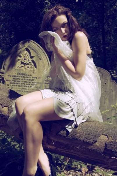 Female model photo shoot of Manon Blaauw by Pepperminnt in Cemetry park mile end, London