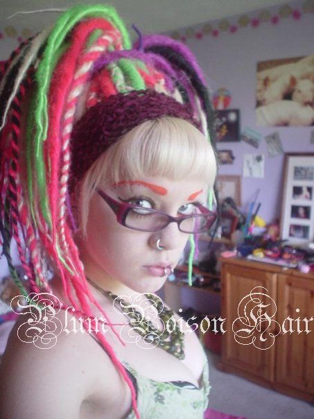 Female model photo shoot of Plum Poison Hair