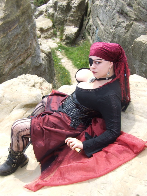 Female model photo shoot of Severine Sinful in Hastings cliffs