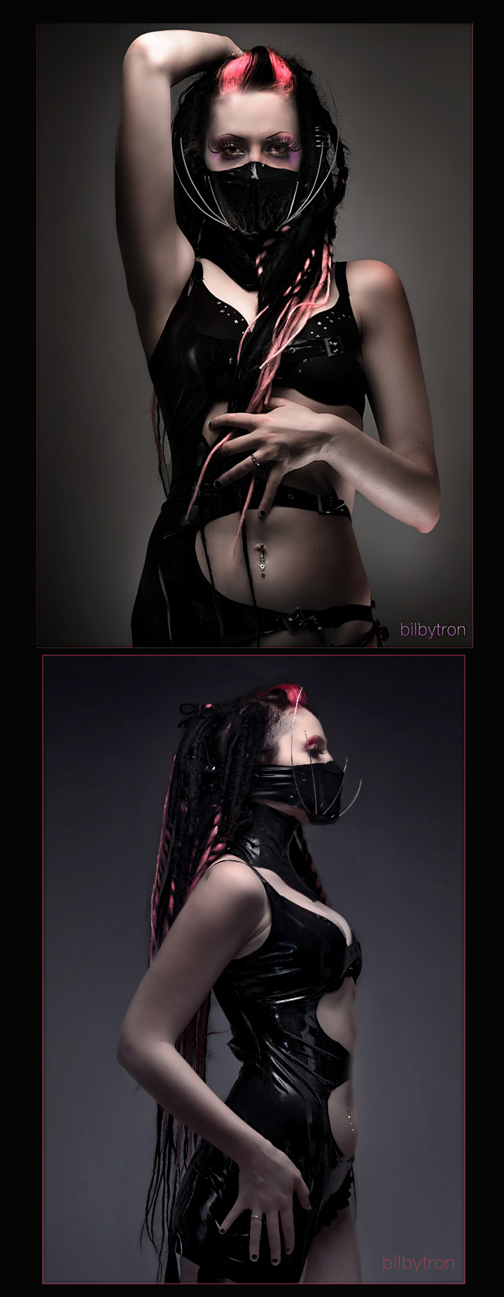 Female model photo shoot of Vivica Hallow by bilbytron, wardrobe styled by Filthy Latex