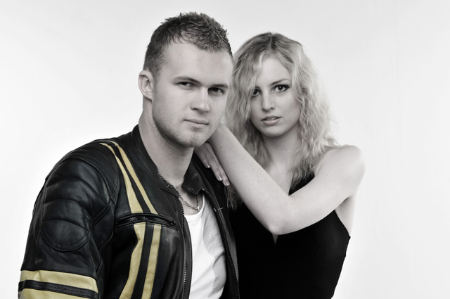 Female and Male model photo shoot of Diamonds and Rust, Rach C and Aldin Ajan in studio, makeup by Elsie Makeup Artistry