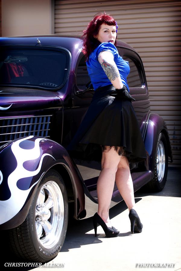 Female model photo shoot of Sickgirl Creations and Lilith Lavey by Chris Allison in TrueLine Car Show
