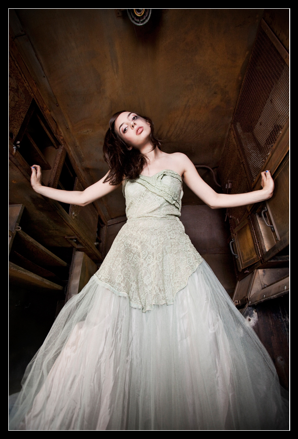 Female model photo shoot of Samantha LeBlanc by J L Oliver Photography in abandoned train wareham, massachusetts, makeup by Katie grace bouchard