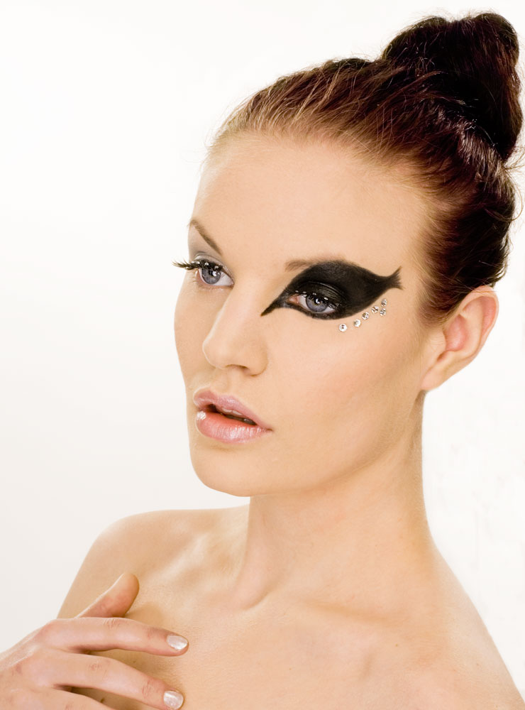 Female model photo shoot of MakeUp By CC and Elle Frostegard by Art1 in Stockholm studio