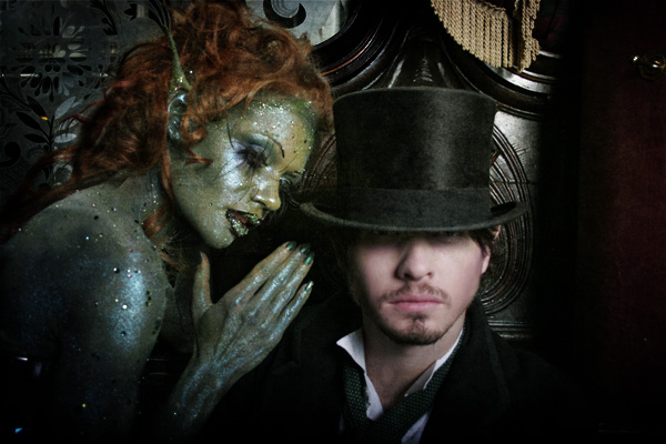 Female and Male model photo shoot of KAELEIGH  WALLACE, Billiethebabe and Pheonix_mac by sonofthesea in Victorian Bar