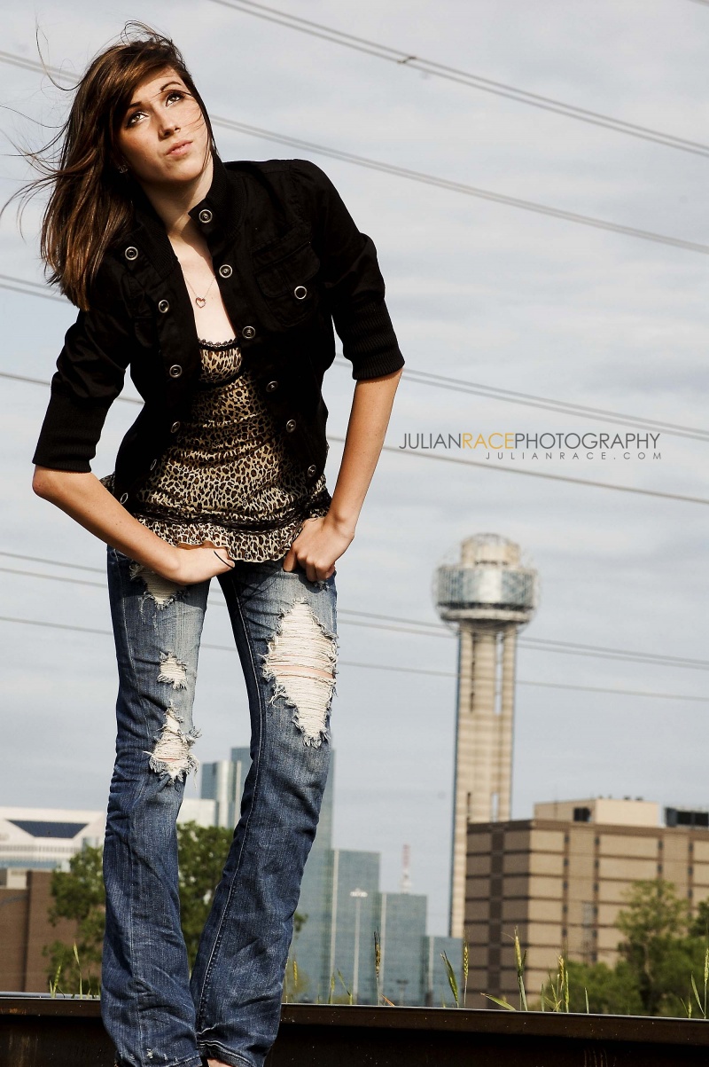 Female model photo shoot of Tory Prado in Downtown Dallas