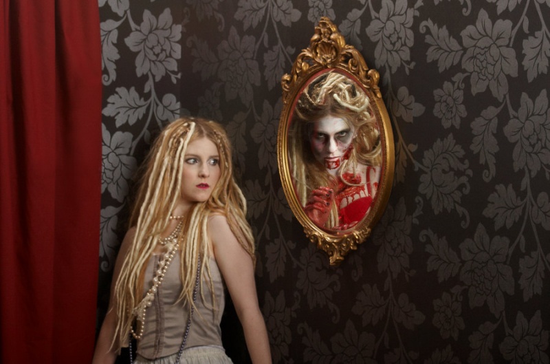 Female model photo shoot of Punkmorvs MUA and Lilja Caskets by Neil Macmillan