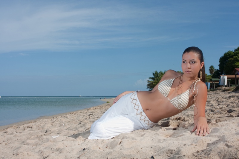 Male and Female model photo shoot of NV Impressions and KButterfly in El Combate beach Cabo Rojo, Puerto Rico