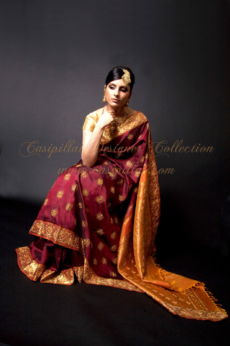 Female model photo shoot of Designer Sarees